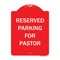 Signmission Reserved Parking For Pastor Heavy-Gauge Aluminum Architectural Sign, 24" x 18", RW-1824-9904 A-DES-RW-1824-9904 - alternate 1